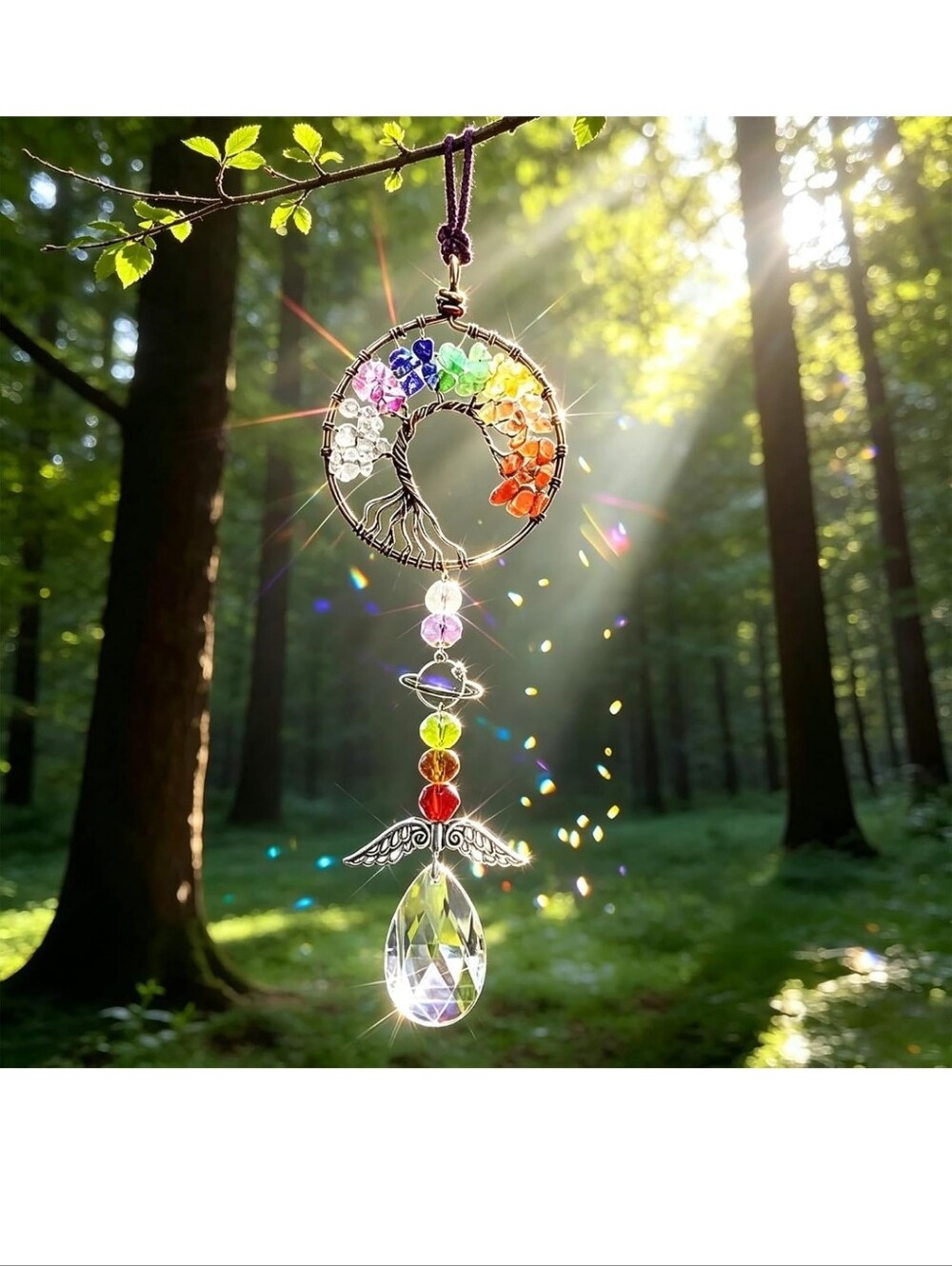 New Rainbow Tree of Life Crystal Suncatcher #1661-370